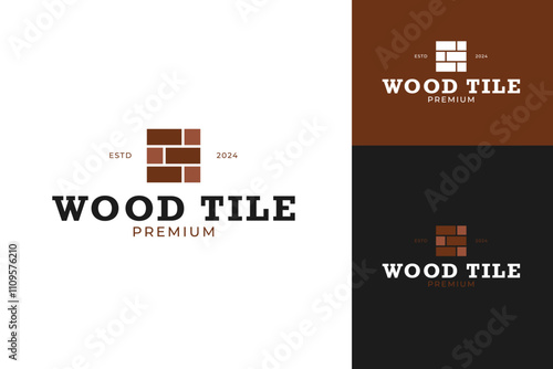 Wood flooring logo design concept vector illustration idea