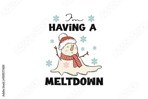I am Having a Meltdown, Christmas SVG Leopard Pattern T Shirt Design