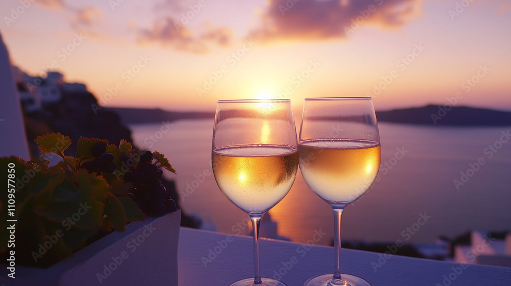 Obraz premium wine in Santorini