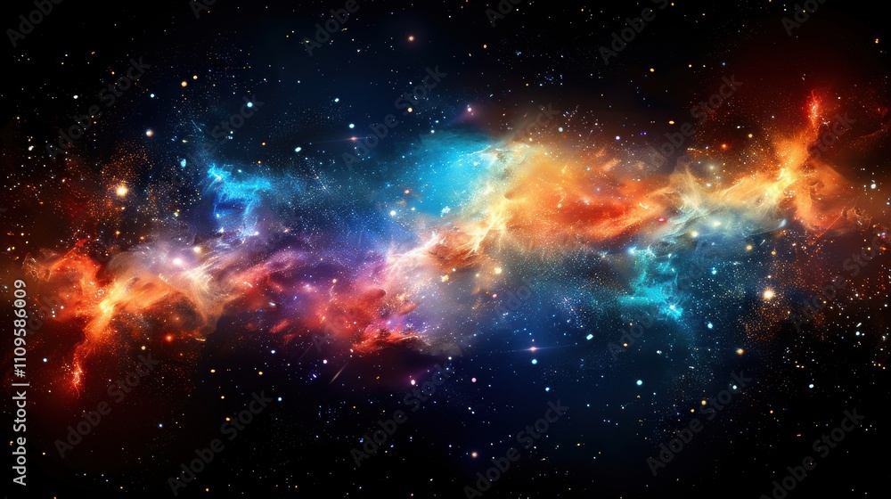 A vibrant cosmic scene depicting colorful nebulas and stars in space. A vibrant cosmic scene depicting colorful nebulas and stars in space.