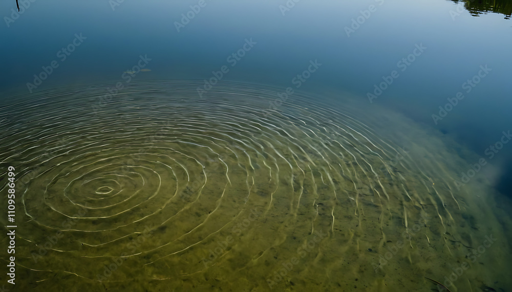 Fototapeta premium Calm and transparent water revealing patterns beneath the surface.