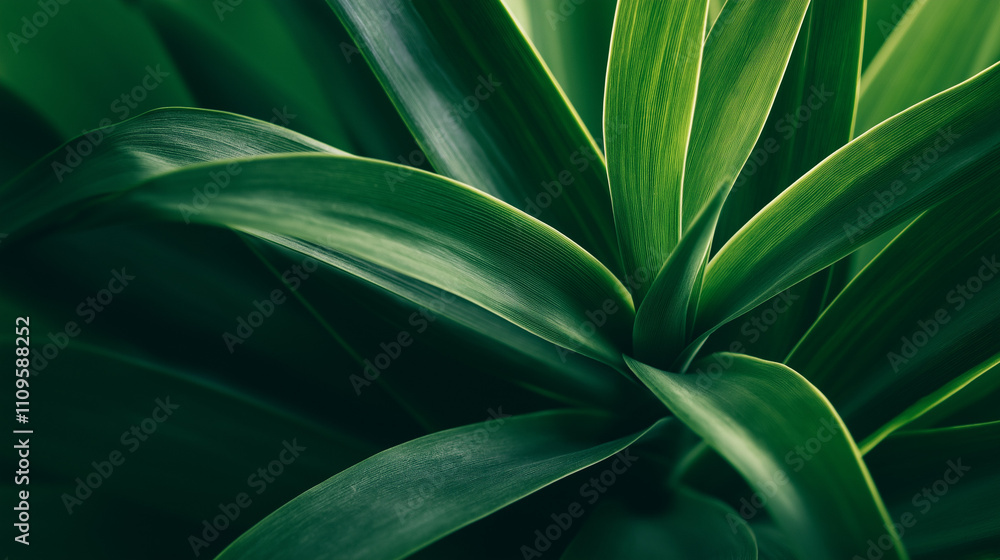 Obraz premium Lush Green Tropical Leaves Texture 