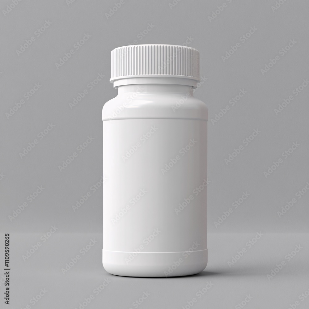 White Plastic Medicine Bottle Minimalist Design White Plastic Medicine Bottle Minimalist Design