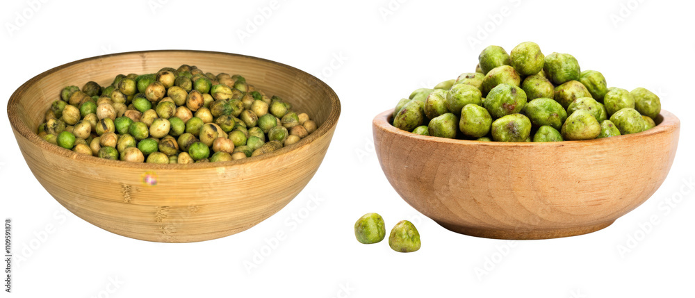 custom made wallpaper toronto digitalWasabi-coated peas in wooden bowls isolated with transparent background
