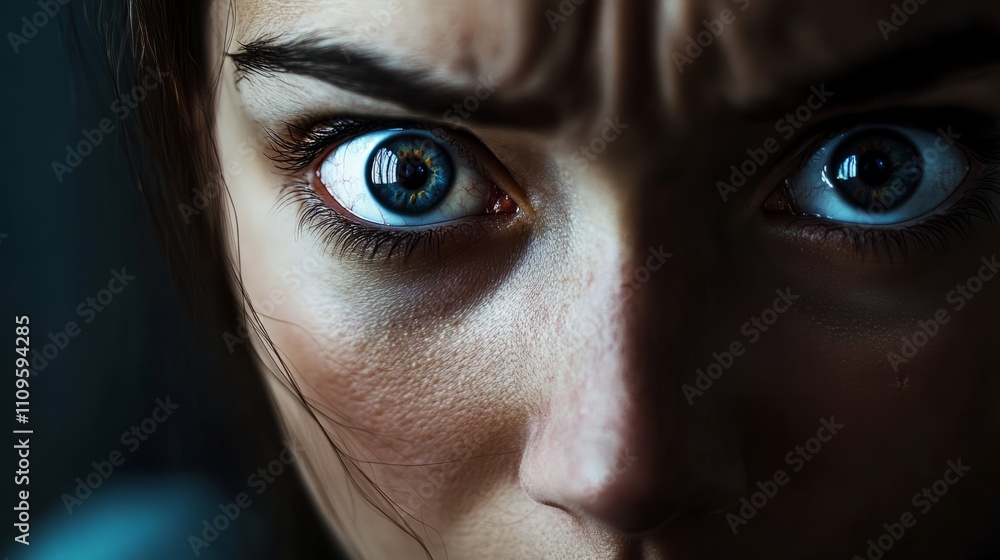 close-up face of angry woman close-up face of angry woman