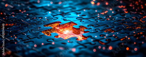 The missing pieces in technology. Space for text.