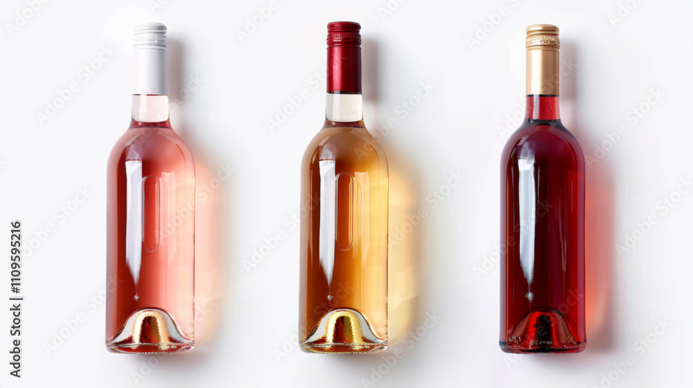 wine bottles casting light shadows on white surface wine bottles casting light shadows on white surface