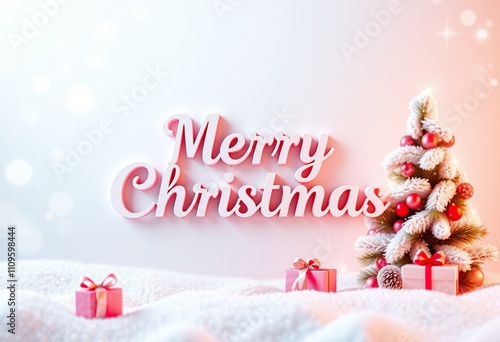 Merry Christmas, Christmas Card Magical Background with Cool Effects