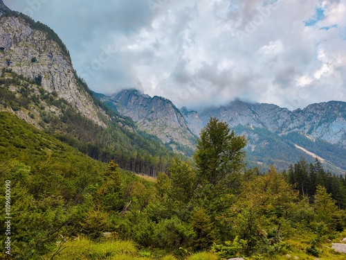 The hiking trail to the peak in Triglav national park, Slovenia