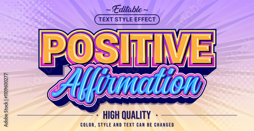 Editable text style effect - Positive Affirmation text style theme.