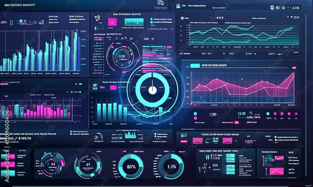 Futuristic Data Visualization Dashboard with Interactive Charts and Graphs Futuristic Data Visualization Dashboard with Interactive Charts and Graphs