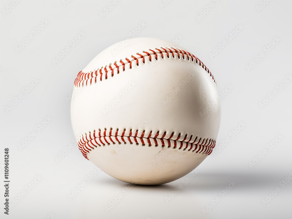 A classic baseball ball on a clean white backdrop for sports enthusiasts A classic baseball ball on a clean white backdrop for sports enthusiasts