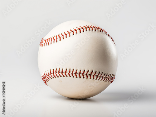 A classic baseball ball on a clean white backdrop for sports enthusiasts