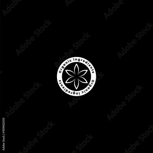 Organic ingredients icon isolated on dark background