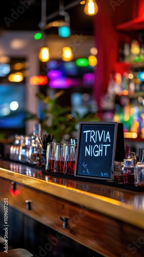 Bar table with chalkboard sign 