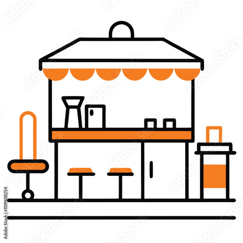 Wooden Kitchen Cart Vector Illustration.