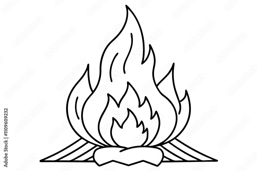 Campfire vector design white background Campfire vector design white background