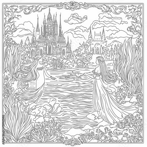 An underwater palace with m...