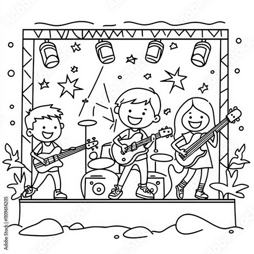 A talent show with kids per...
