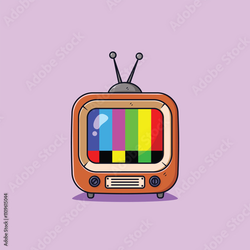 A beautiful classic television icon illustration concept Isolate tv design