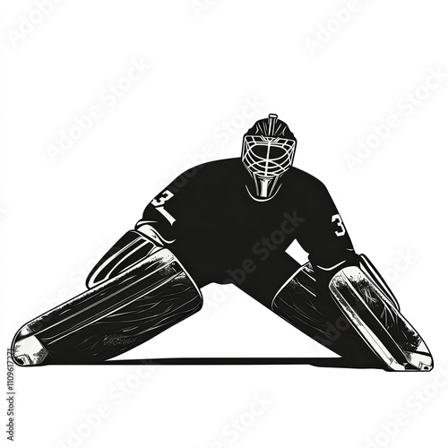 Hockey Goalie Silhouette, I...