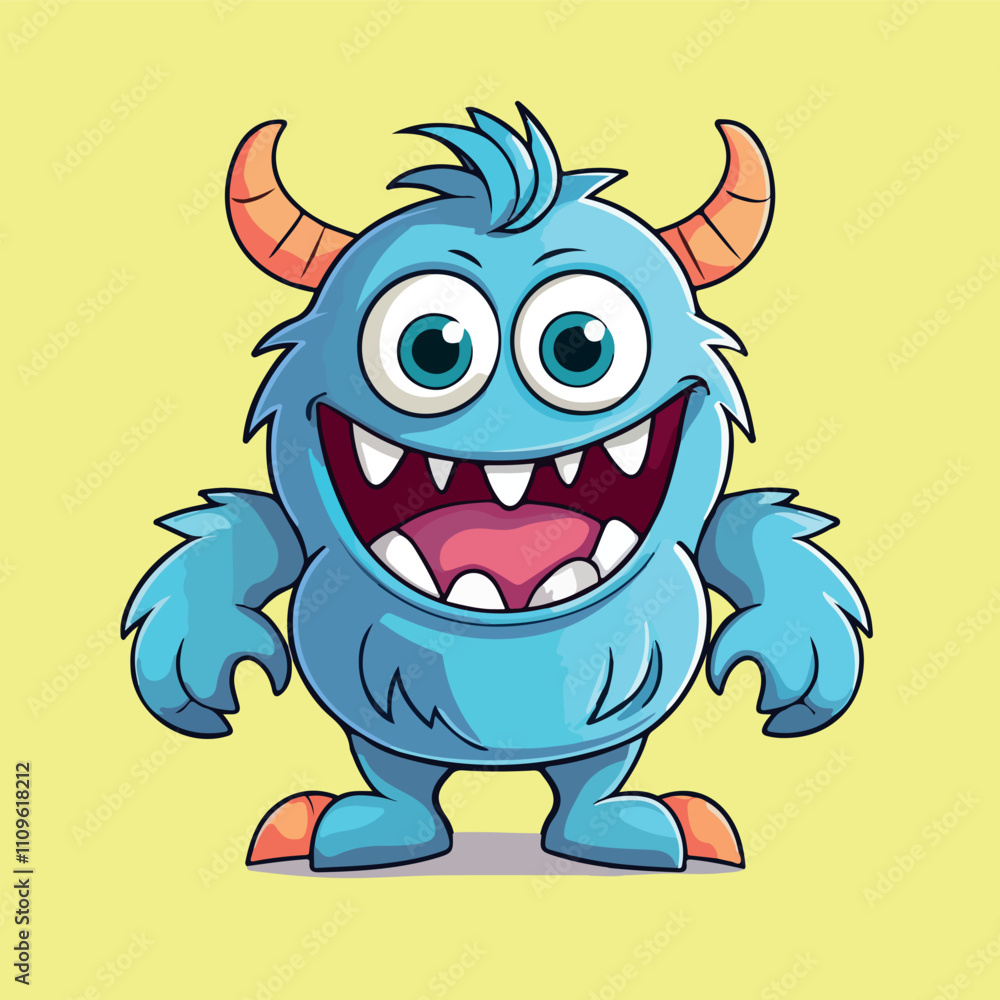 Fototapeta premium Cute One Eyed Monster Cartoon Character Illustration