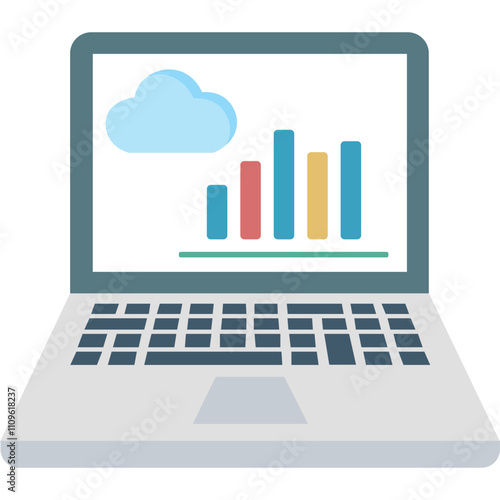 Laptop Cloude Business Grow Chart