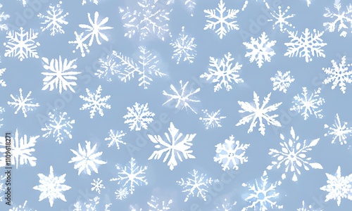 Subtle Snowflake Pattern in frosty white over light blue