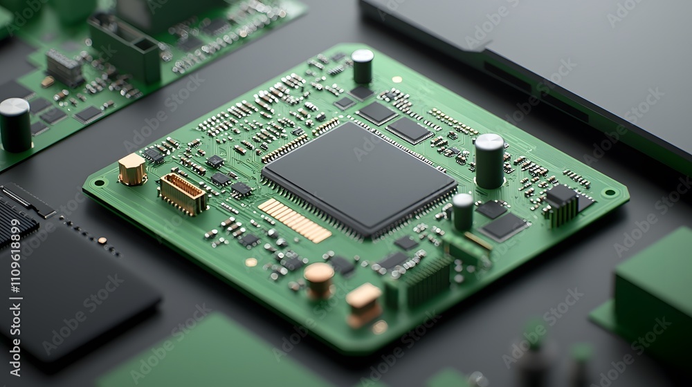 Closeup of graphic processing unit and workstation setup tech lab digital content modern environment macro view technology focus Closeup of graphic processing unit and workstation setup tech lab digital content modern environment macro view technology focus