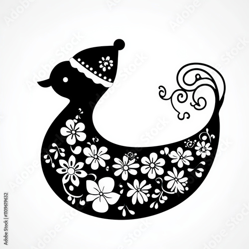 Santa Sleigh Silhouette, Bl...