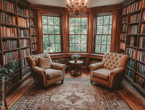 Vintage Library Setting Wit...