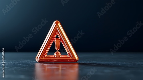 Health warning symbol alerting risks digital creation abstract environment close-up view safety concept