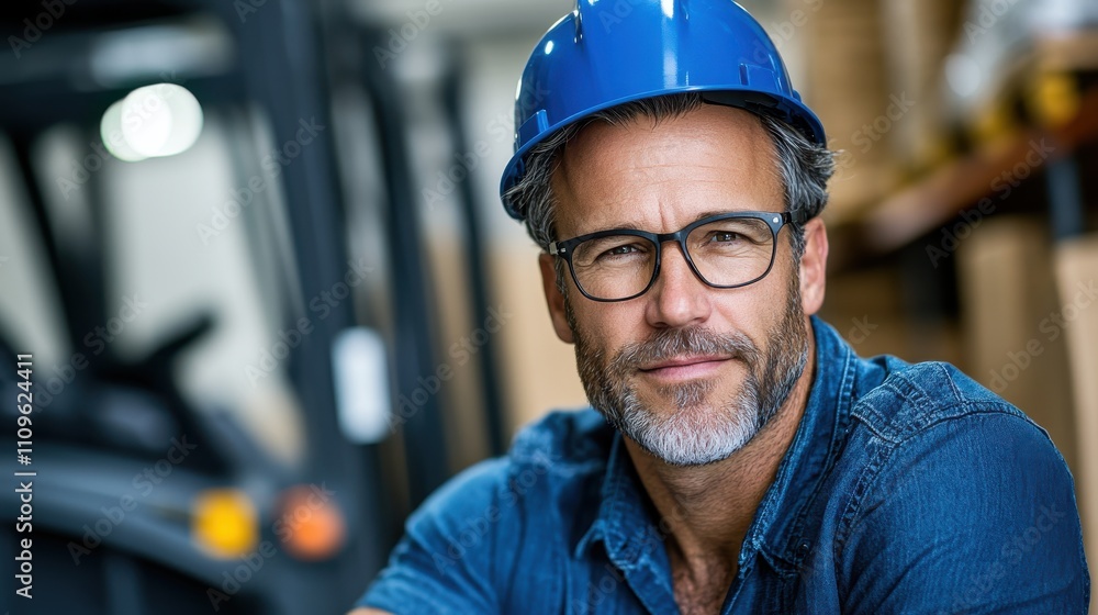A mature man wearing a blue hard hat and glasses looks confidently at the camera in an industrial setting, signifying experience and leadership in the field. A mature man wearing a blue hard hat and glasses looks confidently at the camera in an industrial setting, signifying experience and leadership in the field.