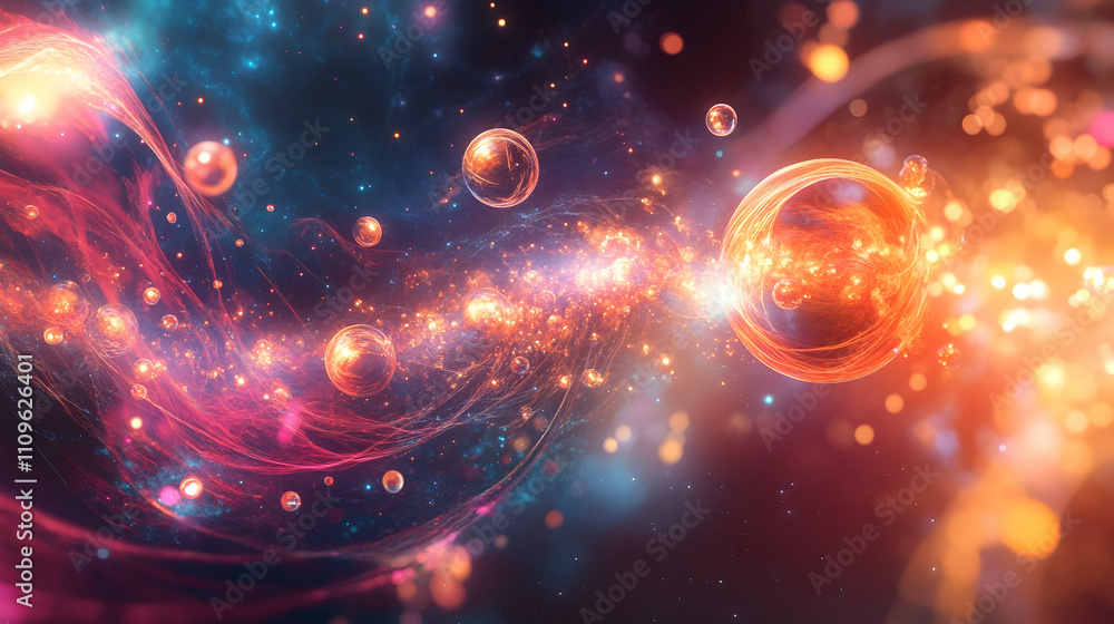 A cosmic swirl of glowing orange and pink orbs connected by streams of light, symbolizing galactic energy and digital creativity. A cosmic swirl of glowing orange and pink orbs connected by streams of light, symbolizing galactic energy and digital creativity.