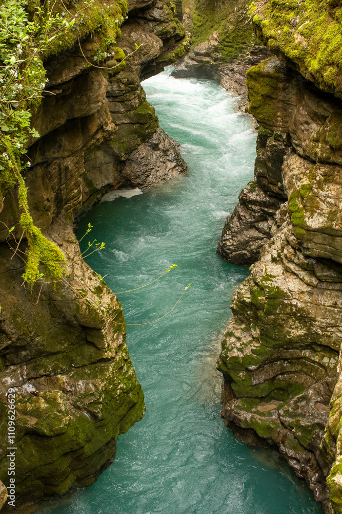 A Serene River Canyon That Is Surrounded by a Beautiful, Lush Greenery In Nature A Serene River Canyon That Is Surrounded by a Beautiful, Lush Greenery In Nature