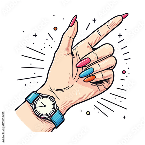 BEST HAND VECTOR COLORFUL &SILHOUTTE