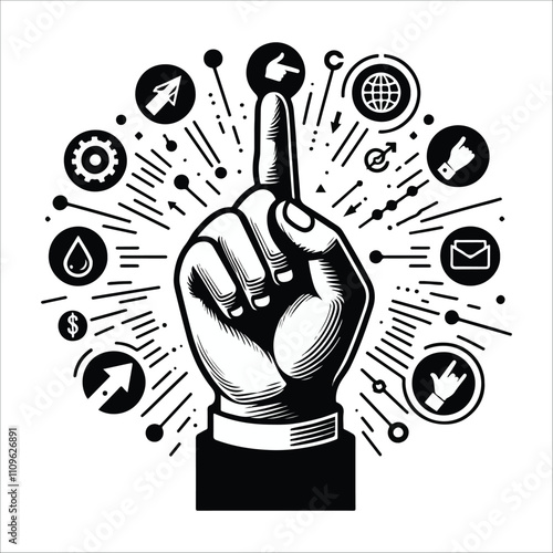 BEST HAND VECTOR COLORFUL &SILHOUTTE