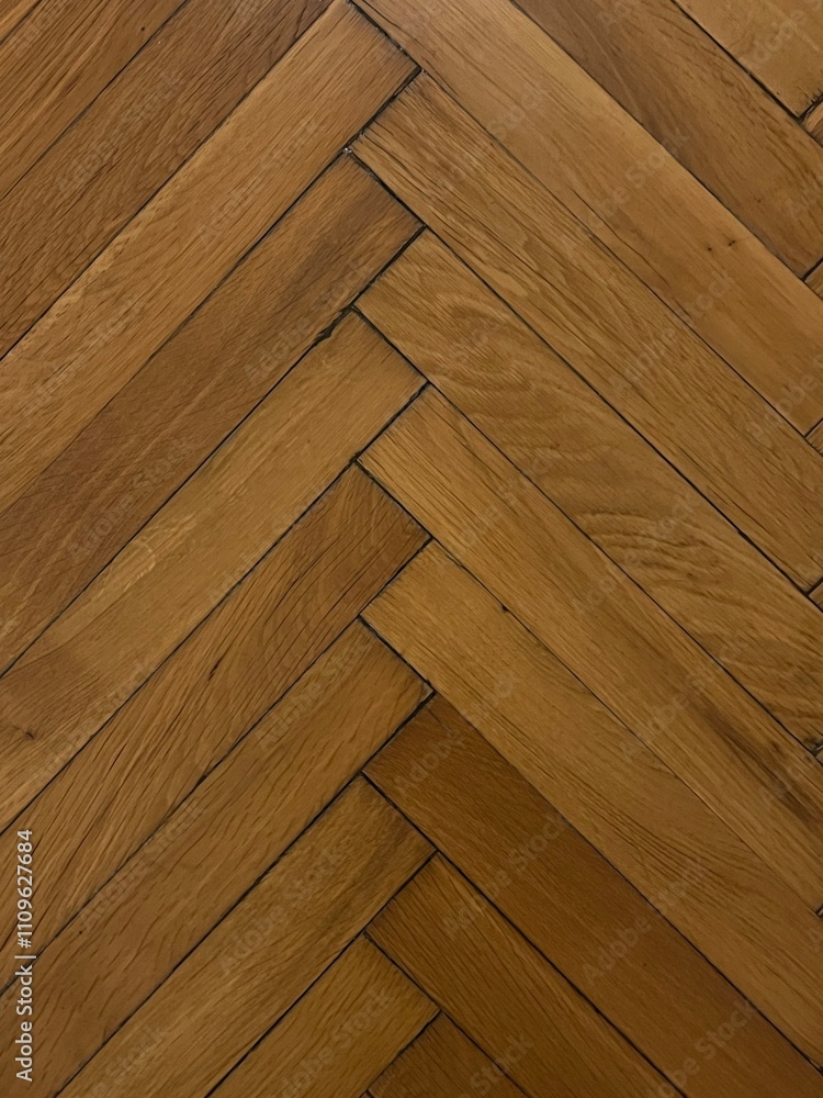 Fototapeta premium Herringbone pattern on a wood floor
