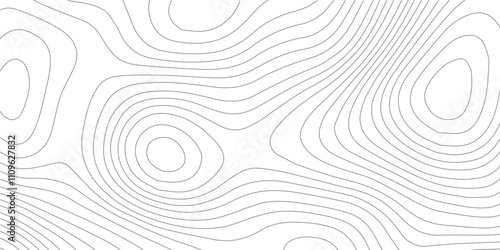 The black grey on white contours vector topography stylized height of the lines. The concept of a conditional geography scheme and the terrain path. Ultra wide. Map vector terrain Illustration.