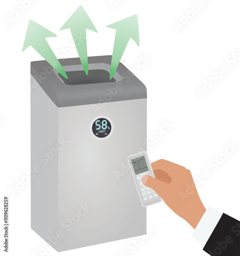 White dehumidifier isolated. vector illustration