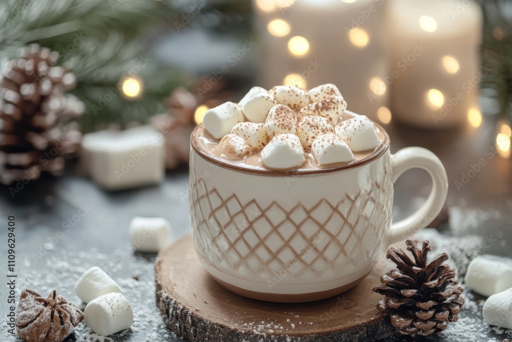 Indulge in the delightful experience of rich, creamy hot chocolate, generously topped with fluffy marshmallowsan ideal treat for warming up and crafting cozy memories during those chilly winter days Indulge in the delightful experience of rich, creamy hot chocolate, generously topped with fluffy marshmallowsan ideal treat for warming up and crafting cozy memories during those chilly winter days