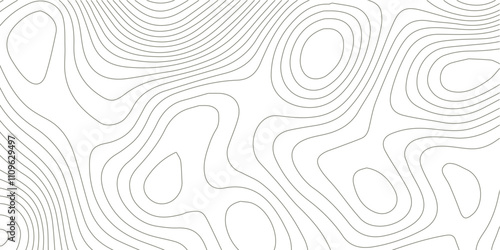 The black grey on white contours vector topography stylized height of the lines. The concept of a conditional geography scheme and the terrain path. Ultra wide. Map vector terrain Illustration.