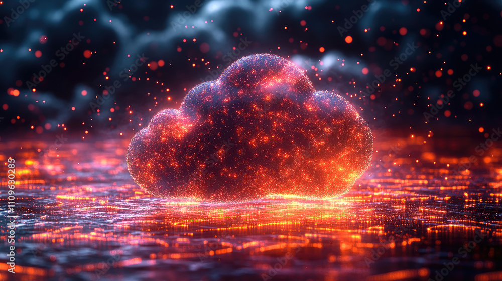 Glowing Cloud Computing Network Glowing Cloud Computing Network
