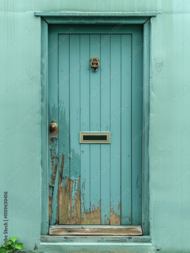 Weathered door signifying history coastal town photo urban close-up heritage