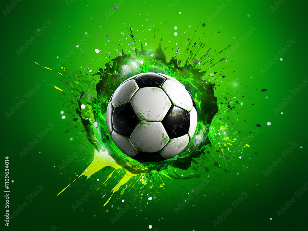 Fototapeta premium Soccer design with a green background in vector artwork