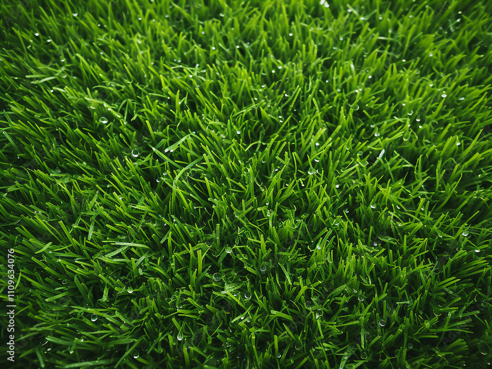 Soccer field covered with textured green grass Soccer field covered with textured green grass