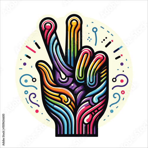 BEST HAND VECTOR  COLORFUL & SILHOUTTE