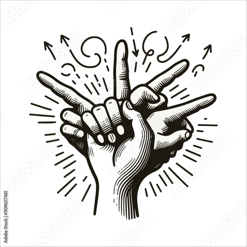 BEST HAND VECTOR  COLORFUL & SILHOUTTE