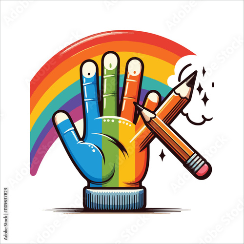 BEST HAND VECTOR  COLORFUL & SILHOUTTE