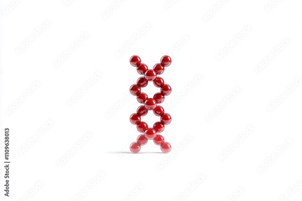 Abstract representation of DNA double helix structure with red spheres, symbolizing genetic information and molecular biology. This captures essence of life and heredity Abstract representation of DNA double helix structure with red spheres, symbolizing genetic information and molecular biology. This captures essence of life and heredity